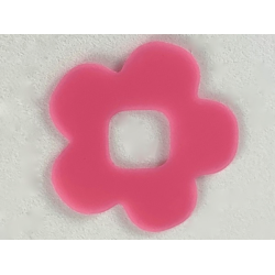 Clikits, Icon Accent Rubber Flower 5 Petals 2 7/8 x 2 7/8 - Trans-Pink Clikits, Icon Accent Rubber Flower 5 Petals 2 7/8 x 2 7/8 - Trans-Pink