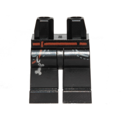 Hips and Legs with Reddish Brown Belt, Pockets with Dark Bluish Gray Stitching, Silver Dog Bone Key Chain Pattern Hips and Legs with Reddish Brown Belt, Pockets with Dark Bluish Gray Stitching, Silver Dog Bone Key Chain Pattern