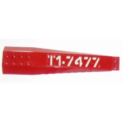 Wedge 16 x 4 Triple Curved with Reinforcements with White 'T1-7477' Left Side Pattern (Sticker) - Sets 7298 / 7477 Wedge 16 x 4 Triple Curved with Reinforcements with White 'T1-7477' Left Side Pattern (Sticker) - Sets 7298 / 7477