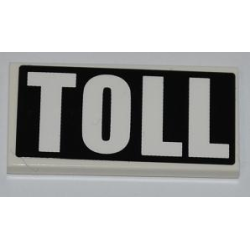 Tile 2 x 4 with White 'TOLL' on Black Background Pattern (Sticker) - Set 8197 Tile 2 x 4 with White 'TOLL' on Black Background Pattern (Sticker) - Set 8197