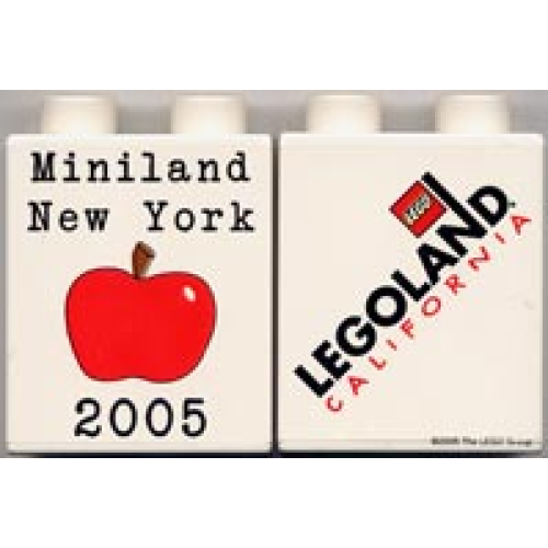 Деталь LEGO 4066pb202 Duplo, Brick 1 x 2 x 2 with Miniland New York 2005 Pattern