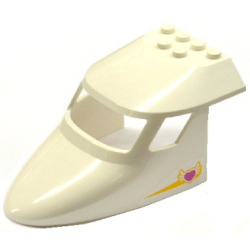 Aircraft Fuselage Forward Top Curved 6 x 10 x 4 with 3 Window Panes with Yellow Stripe and Winged Heart Pattern on Both Sides (Stickers) - Set 41100 Aircraft Fuselage Forward Top Curved 6 x 10 x 4 with 3 Window Panes with Yellow Stripe and Winged Heart Pattern on Both Sides (Stickers) - Set 41100