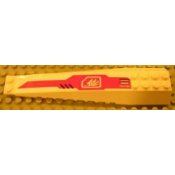 Wedge 16 x 4 Triple Curved with Reinforcements with White Quad Wing and Slanted Grille on Red Background Pattern (Sticker) - Set 8106 Wedge 16 x 4 Triple Curved with Reinforcements with White Quad Wing and Slanted Grille on Red Background Pattern (Sticker) - Set 8106
