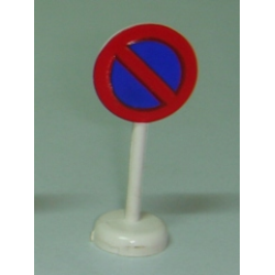 Road Sign with Post, Round with No Parking Blue Pattern - Single Piece Unit Road Sign with Post, Round with No Parking Blue Pattern - Single Piece Unit