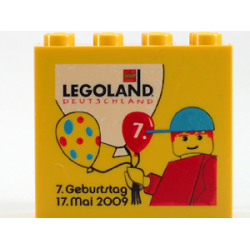 Brick 2 x 4 x 3 with Legoland Deutschland 7 Year Birthday (7.Geburtstag) Pattern
