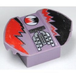 Brick, Modified 2 x 2 No Studs, Sloped with Flared Wings with Gear Pattern Brick, Modified 2 x 2 No Studs, Sloped with Flared Wings with Gear Pattern