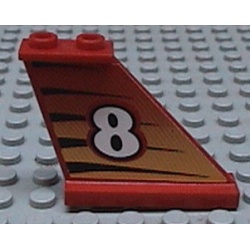 Tail 4 x 1 x 3 with White Number 8 on Tiger Stripes Background Pattern Model Right Side (Sticker) - Set 8229 Tail 4 x 1 x 3 with White Number 8 on Tiger Stripes Background Pattern Model Right Side (Sticker) - Set 8229