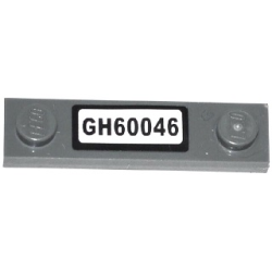 Plate, Modified 1 x 4 with 2 Studs without Groove with 'GH60046' Pattern (Sticker) - Set 60046 Plate, Modified 1 x 4 with 2 Studs without Groove with 'GH60046' Pattern (Sticker) - Set 60046
