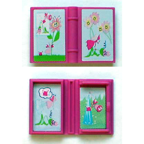 Деталь LEGO 33009pb018 Minifigure, Utensil Book 2 x 3 with Fairy and Flowers Story Pattern (Stickers) - Set 7579
