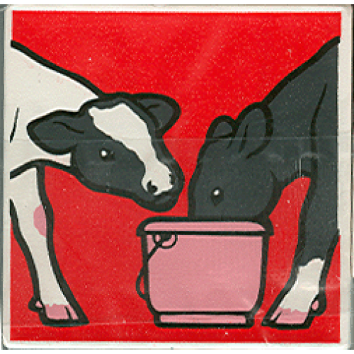 Деталь LEGO 2756pb062 Duplo, Tile 2 x 2 x 1 with Cow Mosaic Picture 08 Pattern