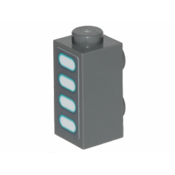 Brick, Modified 1 x 1 x 1 2/3 with Studs on Side with SW Darth Vader's Castle Wall Lights Pattern (Sticker) - Set 75251 Brick, Modified 1 x 1 x 1 2/3 with Studs on Side with SW Darth Vader's Castle Wall Lights Pattern (Sticker) - Set 75251