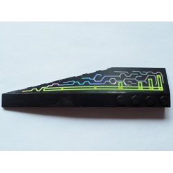 Wedge 12 x 3 Right with Iridescent Mirrored Circuit Pattern (Sticker) - Set 7646