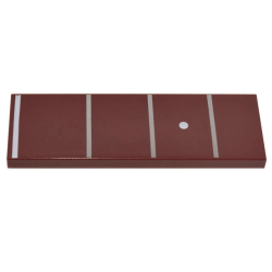 Tile 2 x 6 with Guitar Fretboard, Frets 1-4 with Fret Marker Inlay (1 White Line, 3 Silver Lines and 1 White Dot) Pattern