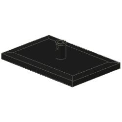 Train Bogie Plate (Tile, Modified 6 x 4 with 7mm Pin) - Red