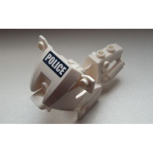 Деталь LEGO 52035pb10 Motorcycle Fairing, City with 'POLICE' White on Dark Blue Background Pattern (Sticker) - Set 60007