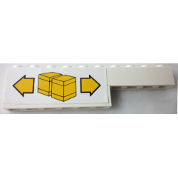 Stickered Assembly 10 x 1 x 2 with Yellow Boxes and Arrows Pattern Model Left Side (Sticker) - Set 6377 - 1 Brick 1 x 8, 1 Brick 1 x 6, 1 Brick 1 x 2 Stickered Assembly 10 x 1 x 2 with Yellow Boxes and Arrows Pattern Model Left Side (Sticker) - Set 6377 - 1 Brick 1 x 8, 1 Brick 1 x 6, 1 Brick 1 x 2