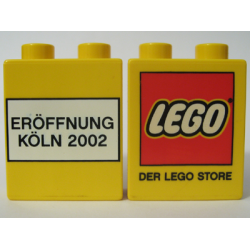 Duplo, Brick 1 x 2 x 2 with The LEGO Store Köln 2002 Pattern Duplo, Brick 1 x 2 x 2 with The LEGO Store Köln 2002 Pattern
