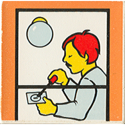 Duplo, Tile 2 x 2 x 1 with Town Mosaic Picture 07 Pattern