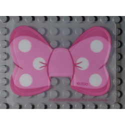 Plastic Bow with White Polka Dots on Bright Pink and Dark Pink Background Pattern