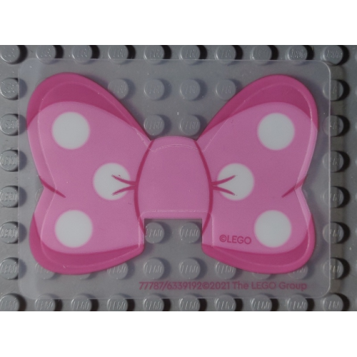 Деталь LEGO 77787 Plastic Bow with White Polka Dots on Bright Pink and Dark Pink Background Pattern