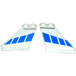 Tail 4 x 1 x 3 with Blue Stripes Pattern on Both Sides (Stickers) - Set 8824