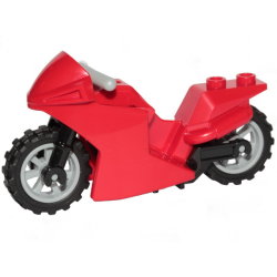 Motorcycle Sport Bike with Black Frame, Light Bluish Gray Wheels and Light Bluish Gray Handlebars - Red Motorcycle Sport Bike with Black Frame, Light Bluish Gray Wheels and Light Bluish Gray Handlebars - Red