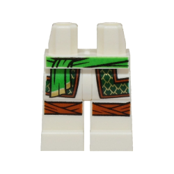 Hips and Legs with Bright Green Sash, Robe Ends with Dark Green and Gold Trim, Dark Orange Knee Wrappings Pattern Hips and Legs with Bright Green Sash, Robe Ends with Dark Green and Gold Trim, Dark Orange Knee Wrappings Pattern