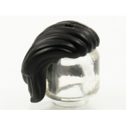 Mini Doll, Hair Mid-Length, All Swept to Right Side, Hole on Top - Flexible Rubber