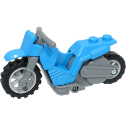 Stuntz Flywheel Motorcycle Dirt Bike with Dark Bluish Gray Frame, Light Bluish Gray Wheels, and Dark Bluish Gray Handlebars Stuntz Flywheel Motorcycle Dirt Bike with Dark Bluish Gray Frame, Light Bluish Gray Wheels, and Dark Bluish Gray Handlebars