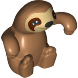 Duplo Sloth with Tan Face, Black Nose, and Eyes with Dark Brown Outline Pattern Duplo Sloth with Tan Face, Black Nose, and Eyes with Dark Brown Outline Pattern
