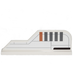 Tail 8 x 1 with Stepped Fin with Dark Bluish Gray Lines and Stripes and Medium Nougat Stripe Pattern Model Right Side (Sticker) - Set 75248 Tail 8 x 1 with Stepped Fin with Dark Bluish Gray Lines and Stripes and Medium Nougat Stripe Pattern Model Right Side (Sticker) - Set 75248