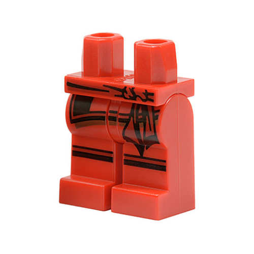 Деталь LEGO 970c00pb0376 Hips and Legs with Black and Dark Red Sash and Knee Stripes Pattern