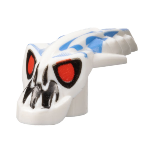 Деталь LEGO 57582pb02 Minifigure, Head, Modified Bionicle Barraki Pridak Pattern