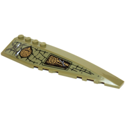 Wedge 12 x 3 Right with Mechanical Panel, Large Teeth, Vines and Gold Chima Pattern (Sticker) - Set 70227