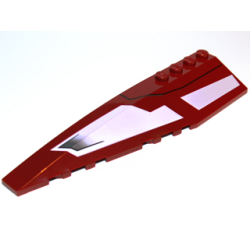 Wedge 12 x 3 Left with SW Republic Striker-class Starfighter White Panels and Black Line Pattern