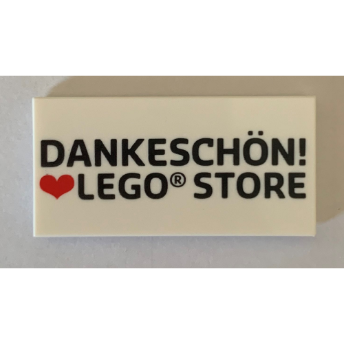 Деталь LEGO 87079pb0737 Tile 2 x 4 with 'DANKESCHÖN! Heart LEGO STORE' Pattern