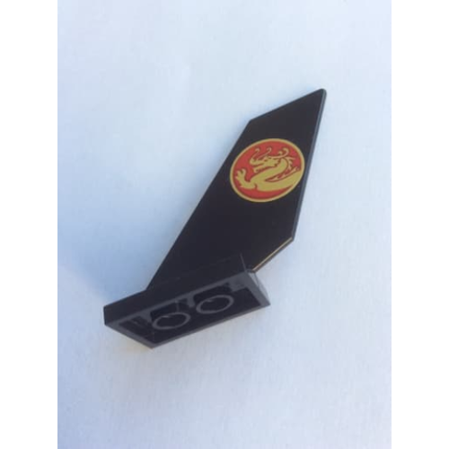 Деталь LEGO 6239pb099 Tail Shuttle with Gold Dragon on Red Background Pattern on Both Sides (Stickers) - Set 70650