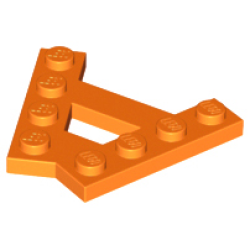Wedge, Plate A-Shape with 2 Rows of 4 Studs - Orange