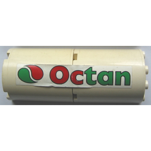Деталь LEGO BA231pb01L Stickered Assembly 4 x 2 x 8 with Octan Logo Pattern Model Left Side (Sticker) - Set 6562 - 2 Cylinder Half 2 x 4 x 4