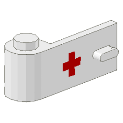 Door 1 x 3 x 1 Left with Red Cross Pattern Door 1 x 3 x 1 Left with Red Cross Pattern