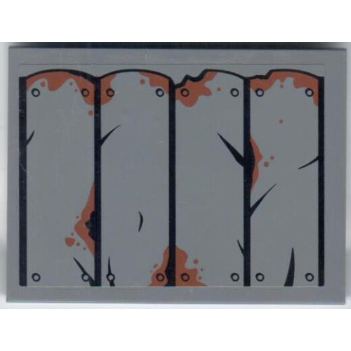 Деталь LEGO 4515pb056 Slope 10 6 x 8 with Rusting and Cracked Sheet Metal Roof on Dark Bluish Gray Background Pattern (Sticker) - Set 60071