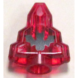 Rock 1 x 2 Crystal Stepped with Black Bat Moonstone Pattern