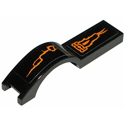 Vehicle, Mudguard 1 x 4 1/2 with Orange Lines Pattern Model Right Side (Stickers) - Set 8080 Vehicle, Mudguard 1 x 4 1/2 with Orange Lines Pattern Model Right Side (Stickers) - Set 8080