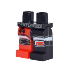 Hips and 1 Black Left Leg, 1 Red Right Leg with Short Shorts with Black Diamonds over White Tights, Black and Red Knee Pads Pattern Hips and 1 Black Left Leg, 1 Red Right Leg with Short Shorts with Black Diamonds over White Tights, Black and Red Knee Pads Pattern