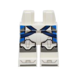 Hips and Legs with SW Clone Trooper Armor with Black and Dark Bluish Gray Markings, Dark Blue Straps and Kama with Blue Stripes Pattern Hips and Legs with SW Clone Trooper Armor with Black and Dark Bluish Gray Markings, Dark Blue Straps and Kama with Blue Stripes Pattern