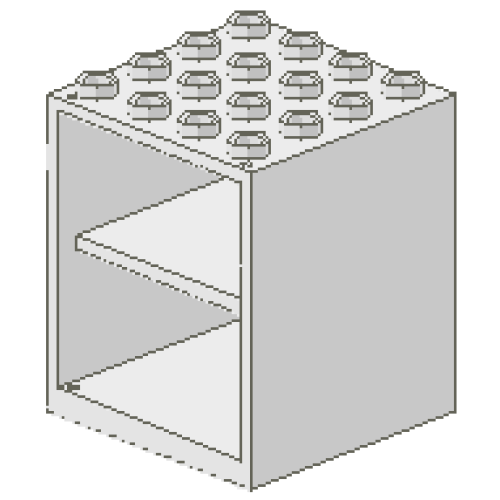 Деталь LEGO 837 Homemaker Cupboard 4 x 4 x 4 with Door Holder Holes