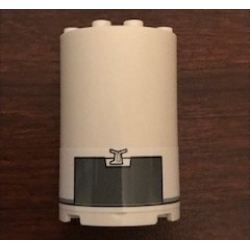 Cylinder Half 2 x 4 x 5 with 1 x 2 Cutout with SW Dark Bluish Gray Hatch Pattern (Sticker) - Set 75244