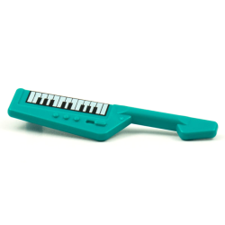 Minifigure, Utensil Musical Instrument, Keytar with Black and White Keyboard Pattern (Keys Facing Toward Player)