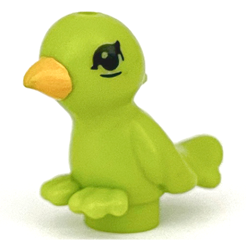 Деталь LEGO 98388pb02 Bird, Friends Style with Bright Light Orange Beak and Black Eyes Pattern