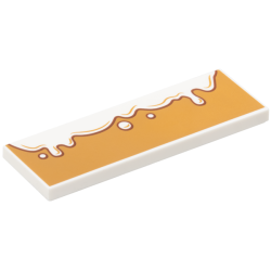 Tile 2 x 6 with Dripping Icing on Medium Nougat Background Pattern